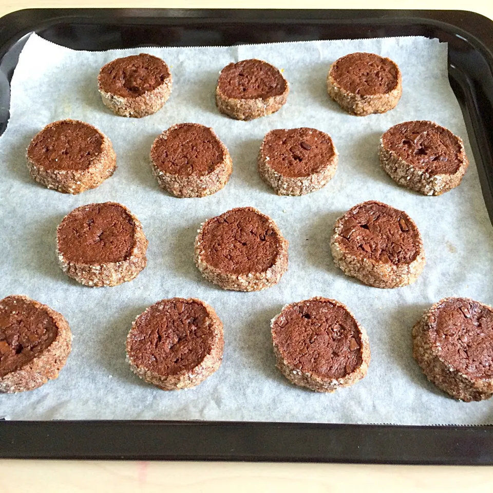 Snapdishの料理写真:あんこさんレシピで、切り株のチョコクッキー|mikiさん