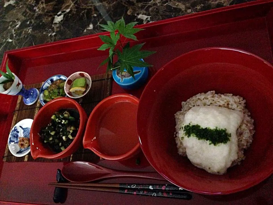 とろろ🍚麦ご飯(冷たいお出汁をかけて🍧)|💍ごはん🍚さん