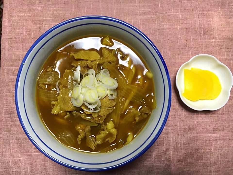 暑いけどあえて出汁の効いたカレーうどん|ゆみっこのお豆さんさん