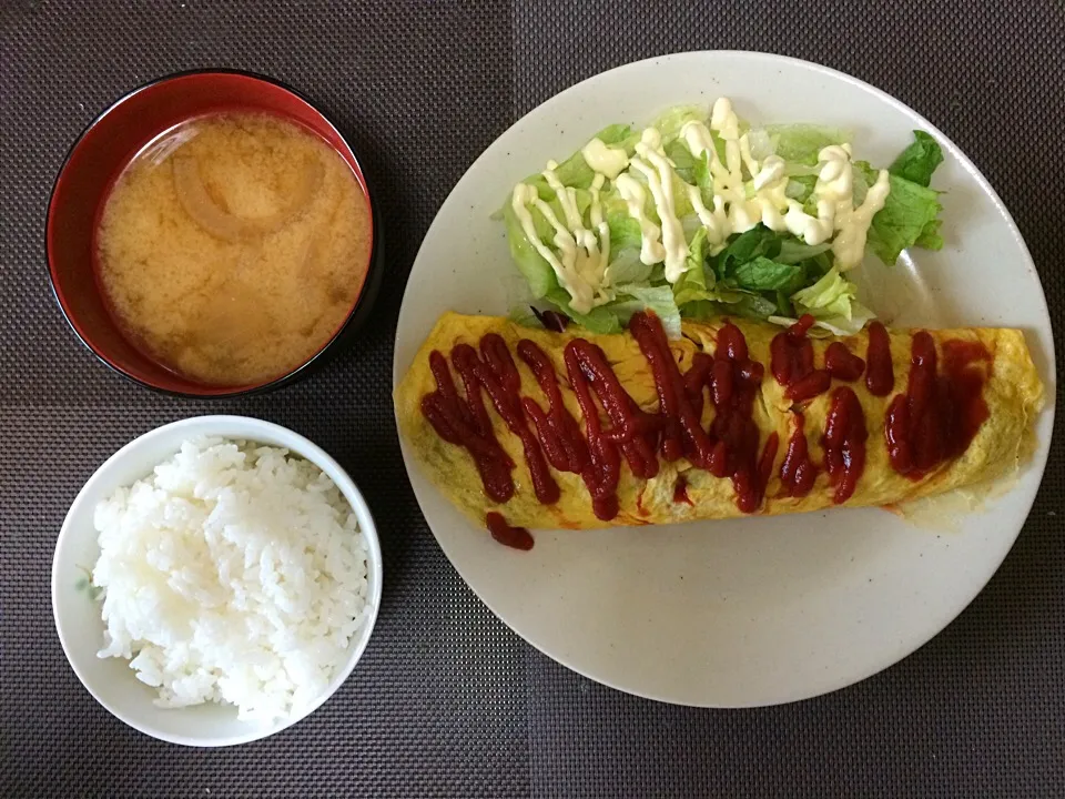 オムレツご飯|ばーさんさん