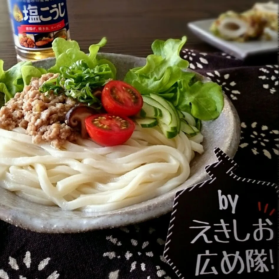 えきしお 肉みそうどん|うさかめさん