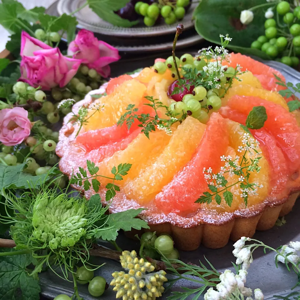 Snapdishの料理写真:🍊Citrus Fruits Tart🍋|⋆͛*͛wandering.cat⋆͛*͛さん