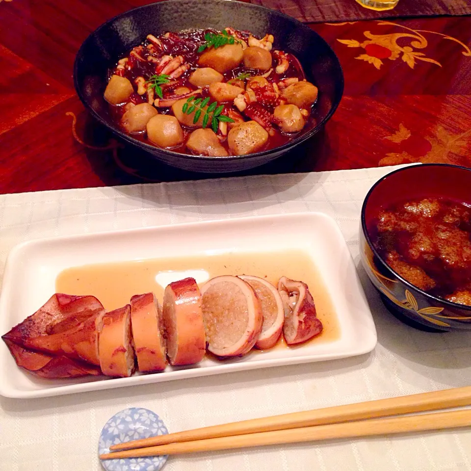 今日の晩御飯(๑´ڡ`๑) イカめし 里芋の煮っころがし|ちゃたままさん