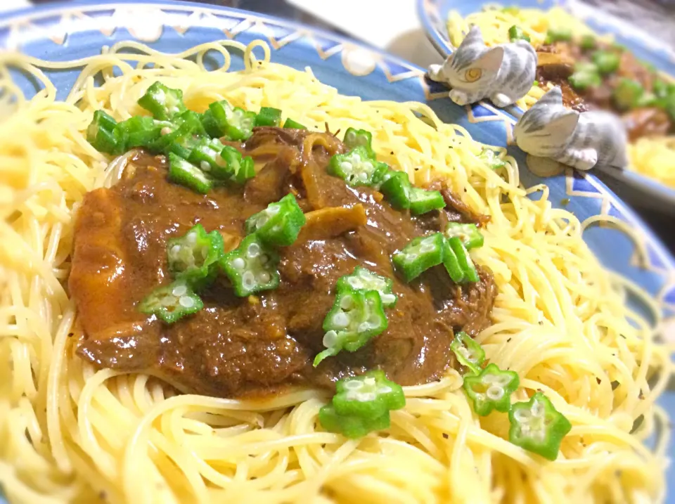 3日かけて作ったカレーの残りを野菜ジュースで延ばしてパスタに。|Takeshi  Nagakiさん