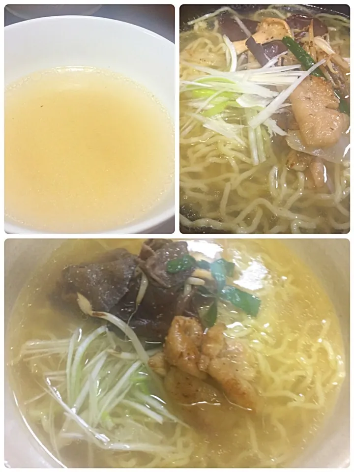 Miki Sanoさんの料理 炊飯器で鶏ガラ煮干しの塩ラーメンスープ 簡単調理でプロの味わい😋山椒が香る澄んだキレイなスープが仕上がります。|アリスさん