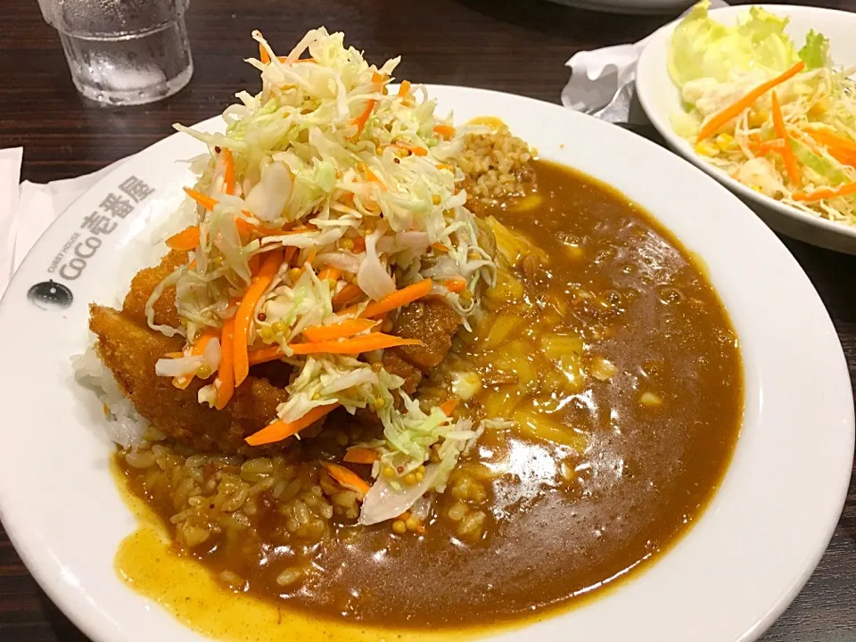 カツカレー チーズとサワーマスタードキャベツのトッピング 2辛|Agaricusさん