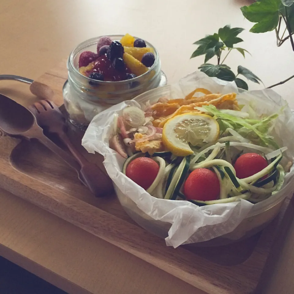 ズッキーニ麺の冷やし中華でカロリーダウン⤵︎💪🏻|Naoさん