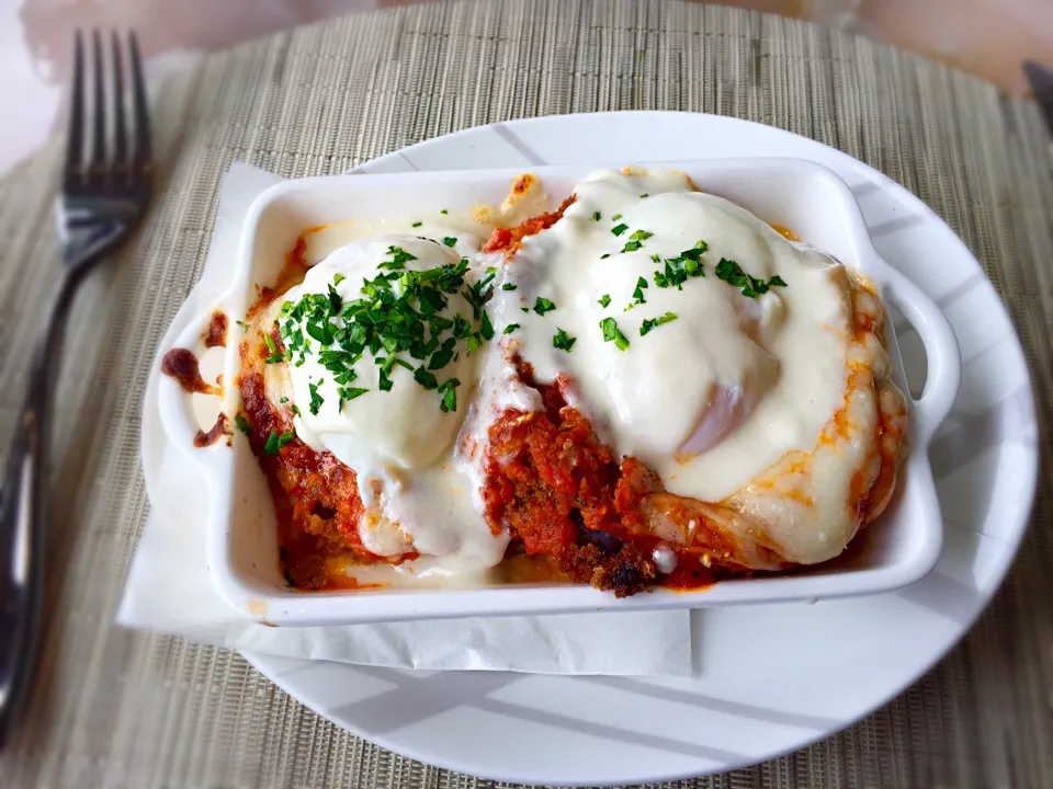 Eggplant Parmesan Benedict at Lago inside Bellagio|robert flickerさん