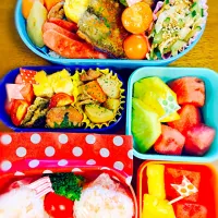 Snapdishの料理写真:パパ＆息子くんのお弁当(ʃƪ ˘ ³˘)|なっちん♡さん