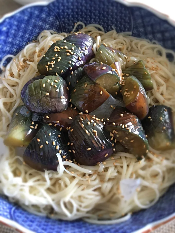 揚げ浸し茄子ぶっかけ素麺。|mattさん