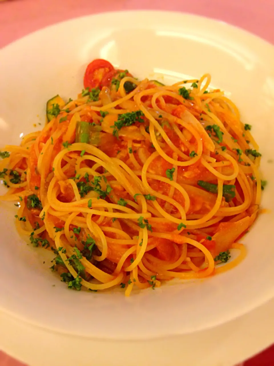 野菜とツナのトマトパスタ🍝|まあやさん