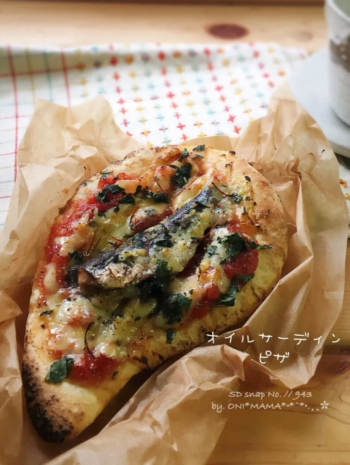 スゴイダイズをピザ生地に🤗 作り置きオイルサーディンで オイルサーディンピザ🍕|ONI*MAMA*さん