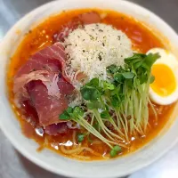 イタリア産生ハム入りトマトラーメン！|中尾一寿さん