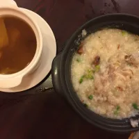 Snapdishの料理写真:Porridge chic mushroom & soup sea cucumber with chic|janiceさん