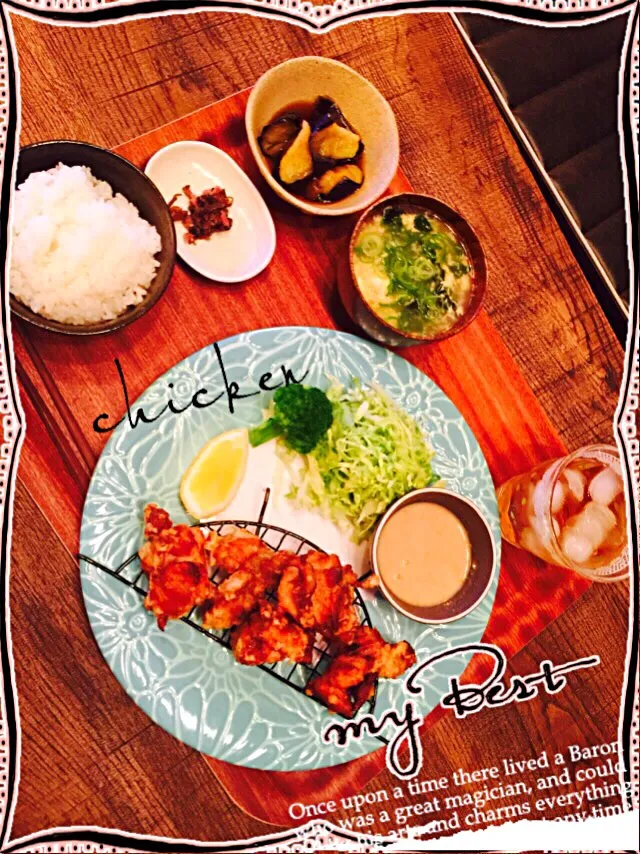 わが家の唐揚げ定食₍˄·͈༝·͈˄₎◞ෆ⃛̑̑ෆ⃛|♡🍴Ⓜ︎Å®ℹ︎mama🍴♡さん