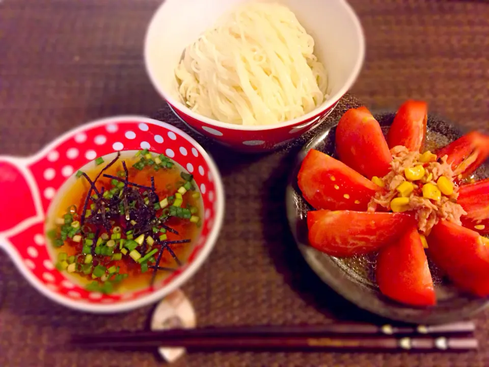 [Weekday Dinner] 冷やしトマト/そうめん|Marinaさん