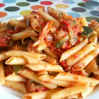 Snapdishの料理写真:Penne with vegetables and tomato sauce|Cherryさん