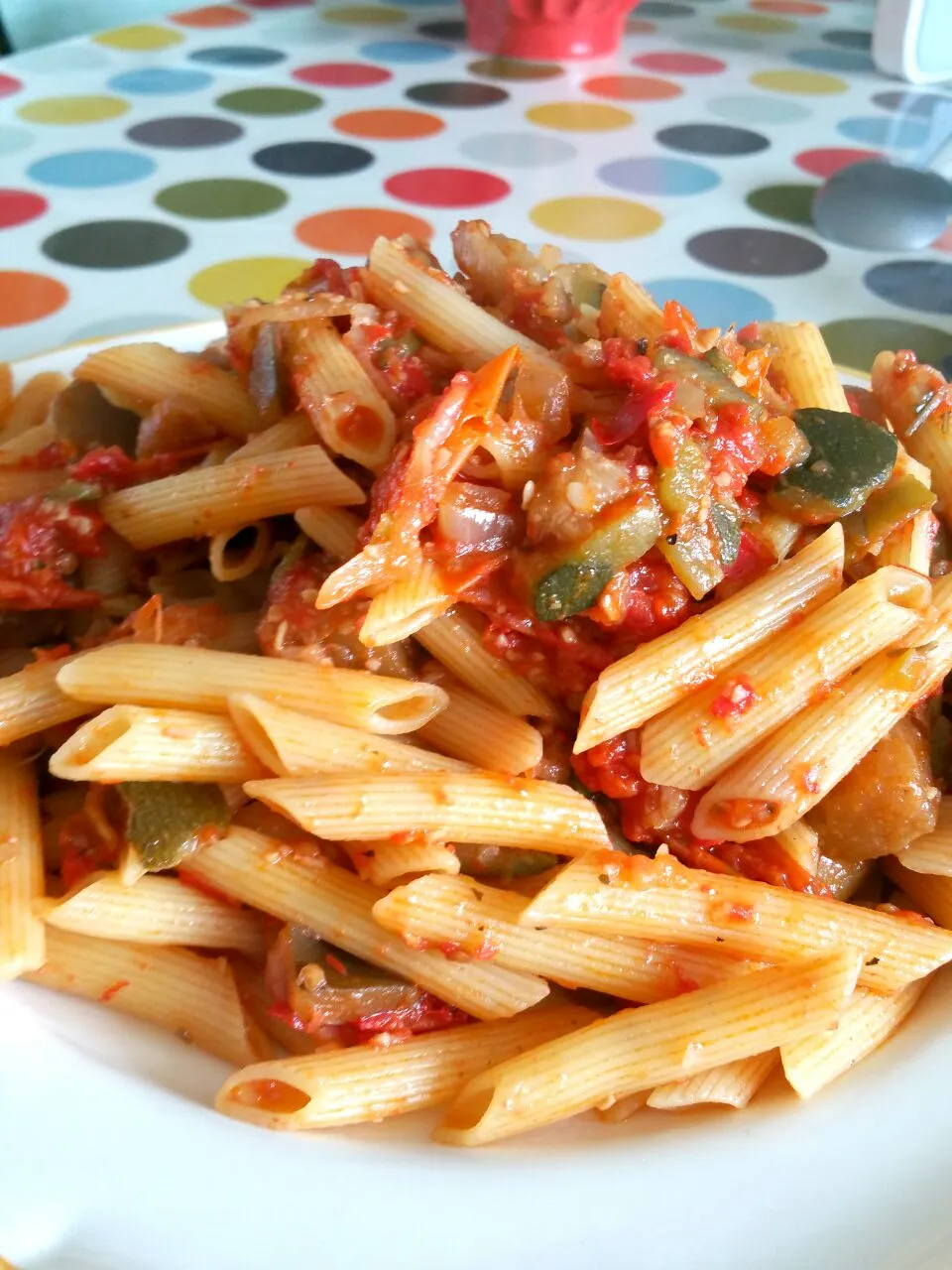 Penne with vegetables and tomato sauce|Cherryさん