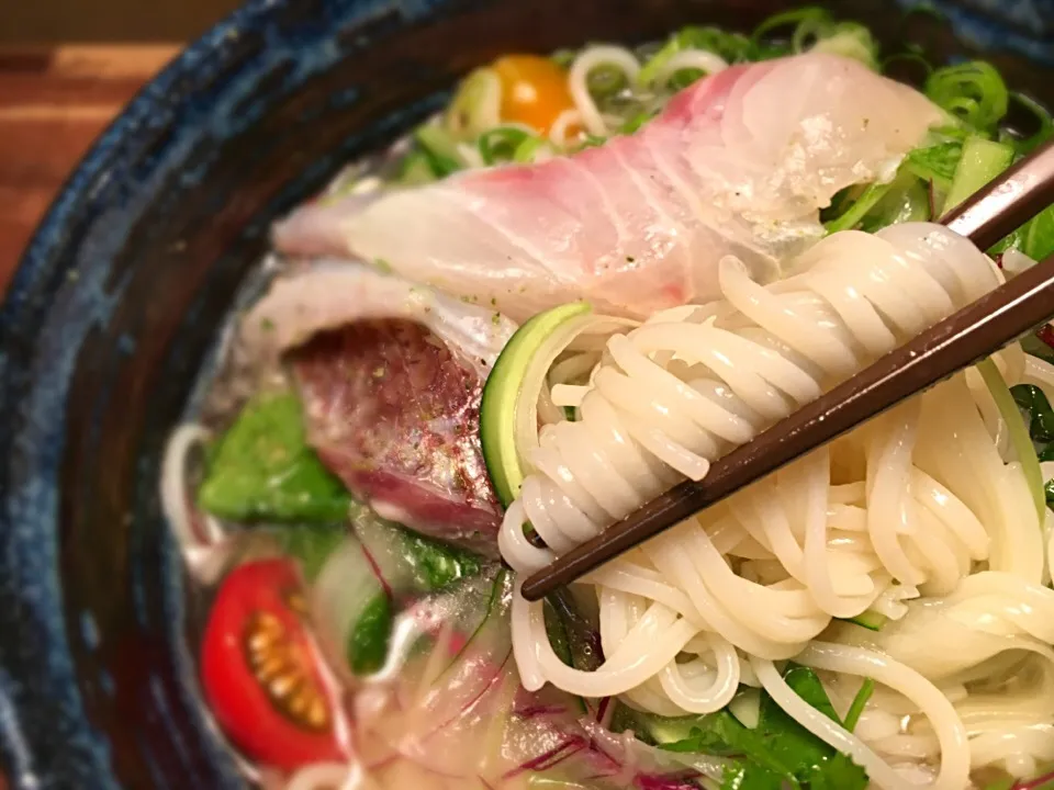 洋風 真鯛の焼き霜マリネそうめん8|半田手延べそうめんの店 阿波や壱兆さん