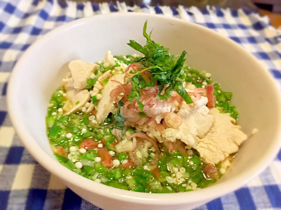 夏定番！梅オクラとろろ冷しうどん|よっしーさん