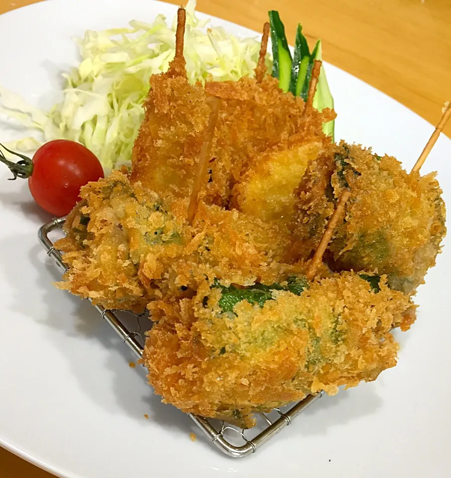 豚肉の大葉巻きと野菜の串カツ|沖縄「ピロピロ」ライフさん