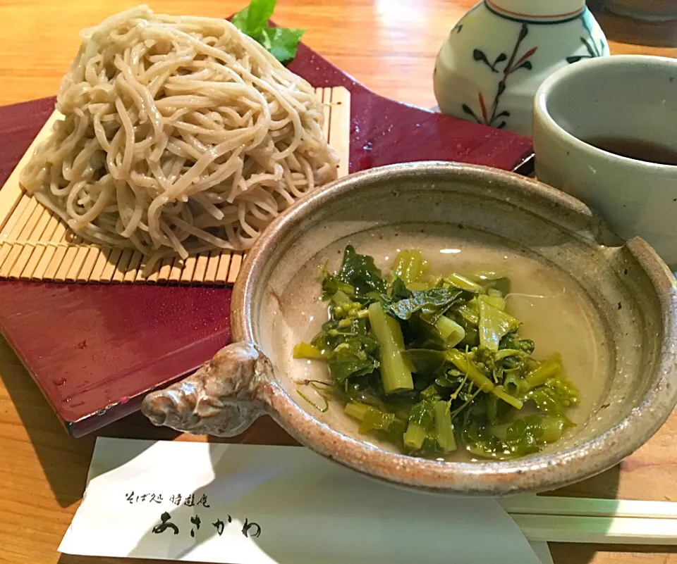 営業マンの昼ごはん わさびの花芽茎ざる|ぽんたさん