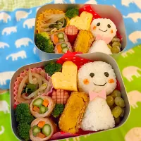 てるてる坊主弁当☂️
昨晩の肉巻きをIN☆|ゆかさん