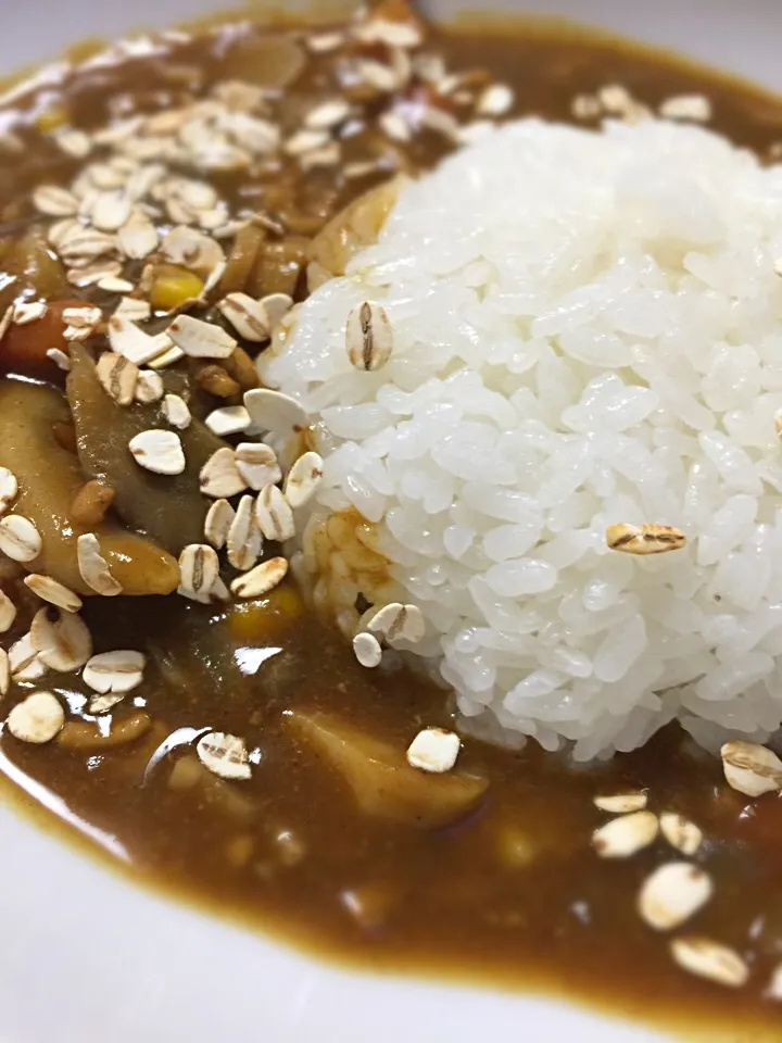 朝カレーに大麦トッピング|林とびぃさん