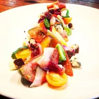 Snapdishの料理写真:Duck prosciutto, peaches, heirloom tomatoes|brannon florieさん