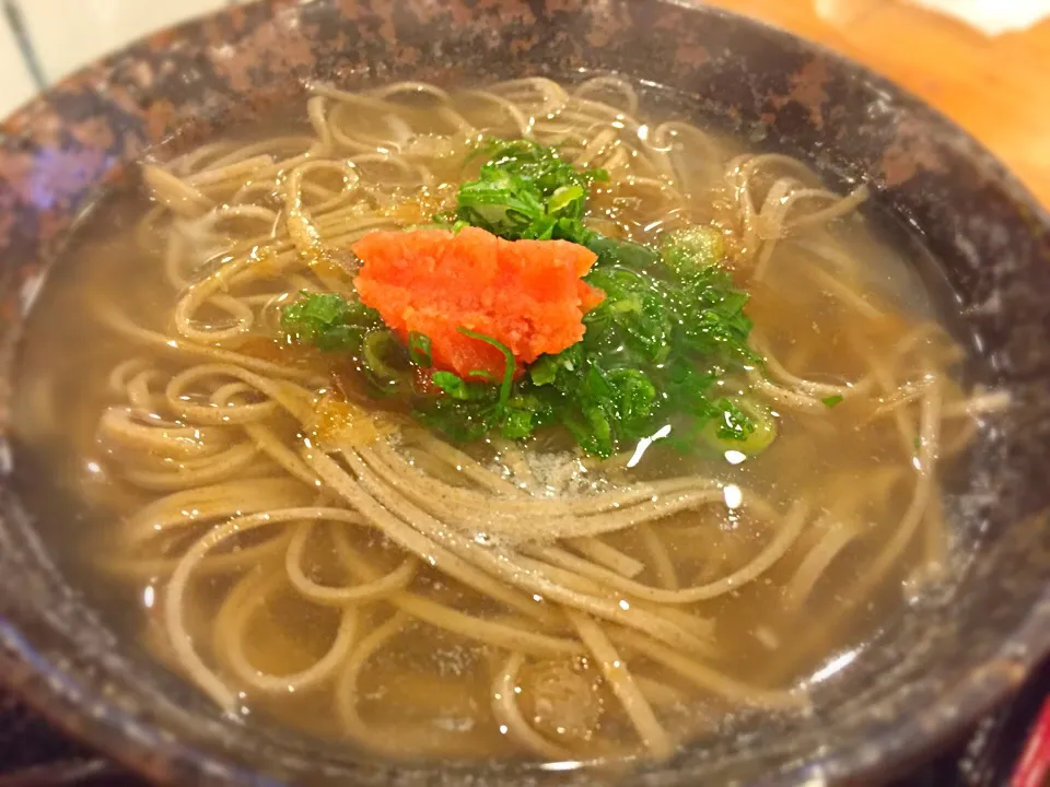 Snapdishの料理写真:本日の麺の細道は、出雲大社が発祥と言われる釜揚げ蕎麦にて昼の糧を得る🍜蕎麦湯に浸っているからか見た目悪いけど美味しいですわ👍|にゃあ（芸名）さん