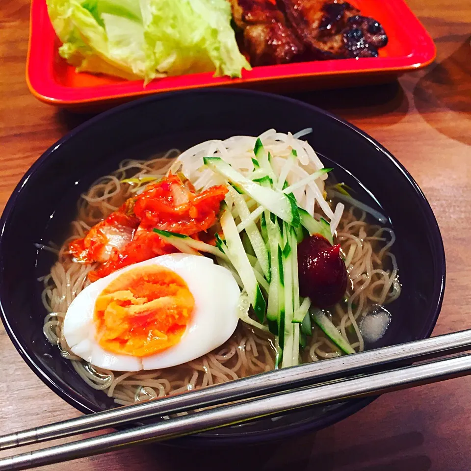 韓国風冷麺 自家製鶏ハム乗せ忘れ💦|わるみさん