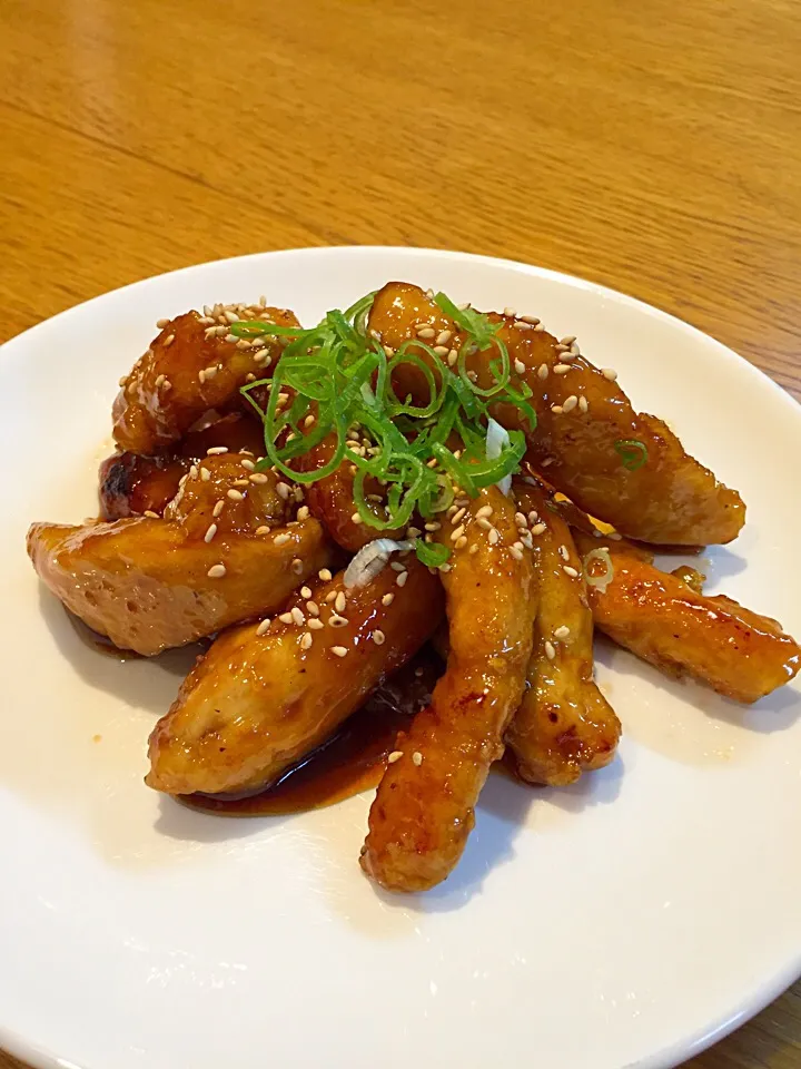 優雨さんレシピ  鶏胸肉の甘辛チキン|まつださんさん