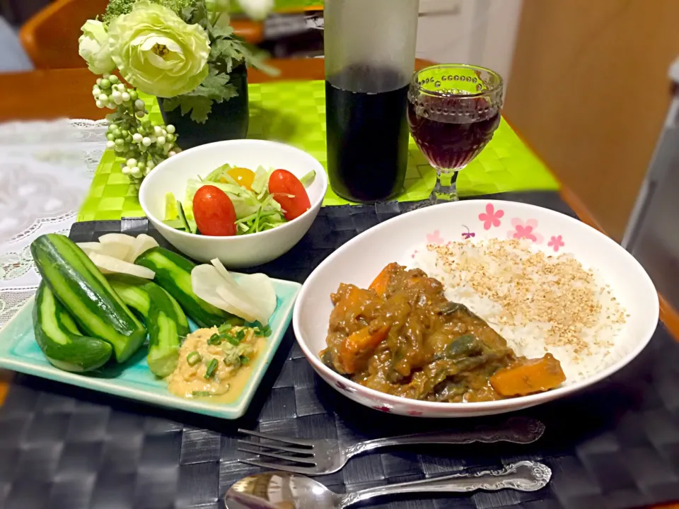 夏野菜とひき肉のカレー🍛|マニラ男さん