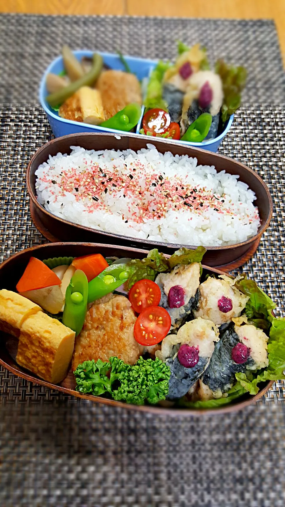 Snapdishの料理写真:今日のお弁当😋😋ささみ磯辺揚げ🐔🐔🐔|クッキングオヤジさん