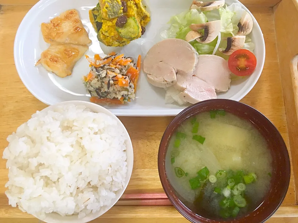 晩ご飯  鶏ハム&マンボウみりん焼き|かわちさん