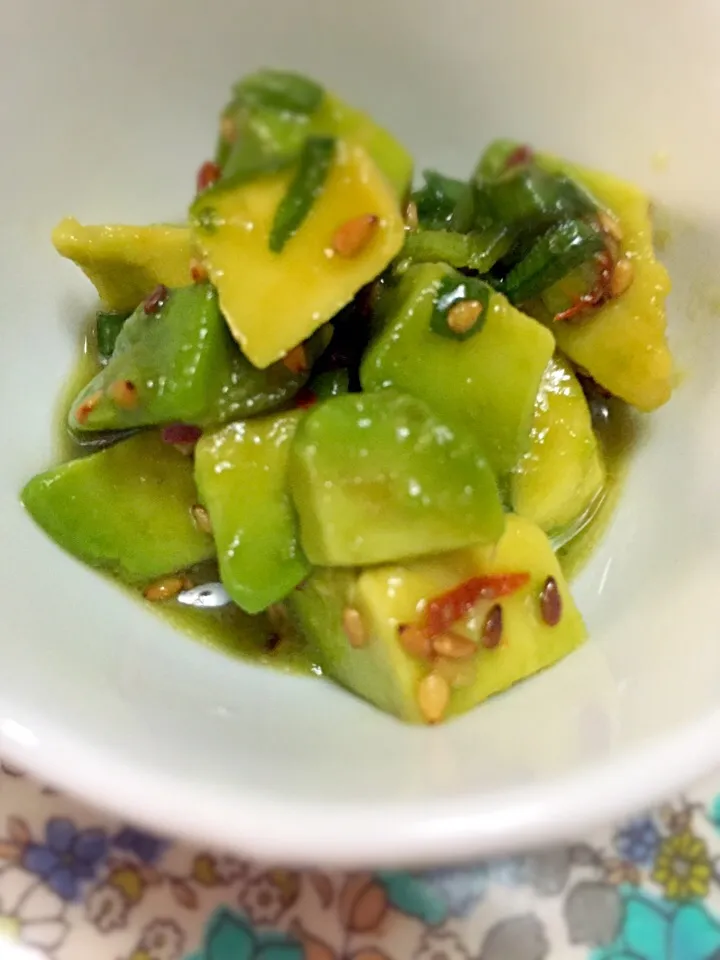 Dinner 12 Spicy ponzu avocado|moonmoonさん