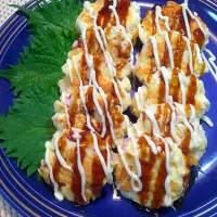 じゅんけさんの料理 ハンペンとイカのお好み焼き風〜