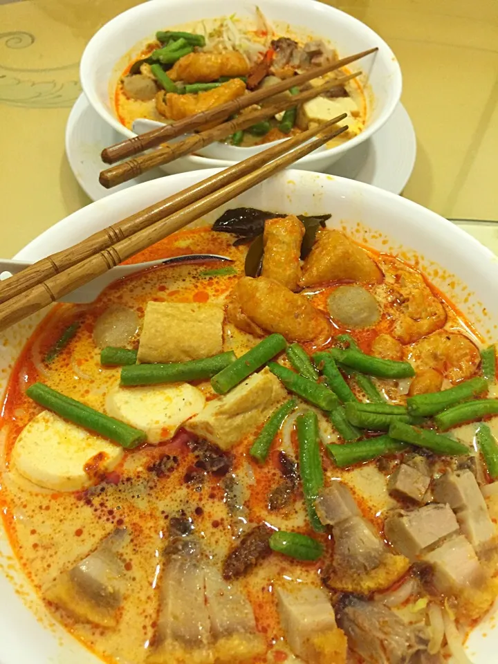 Second version of left over laksa, roasted pork laksa|sarahさん