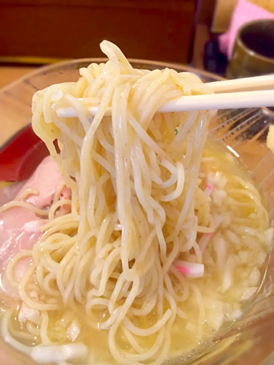 清涼冷やし煮干しそばの麺@鯛塩そば灯花|morimi32さん