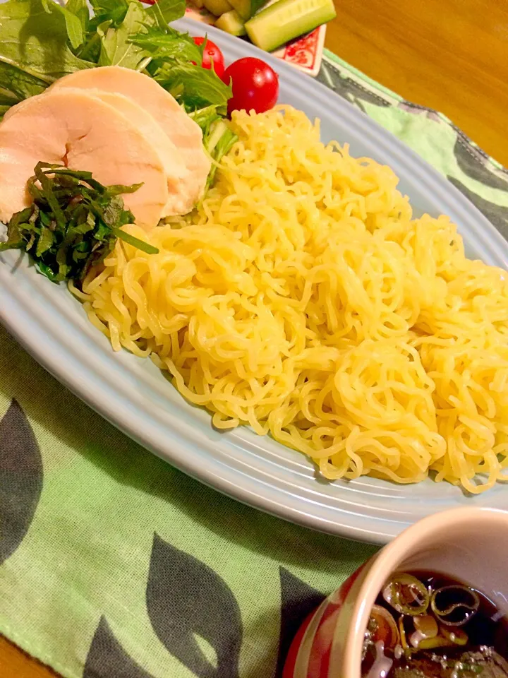 ざるラーメンで夕食🍜|かずみさん