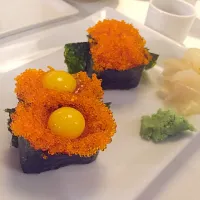 Snapdishの料理写真:Masago & quail egg! Yummy!!!|LucyOHaraさん