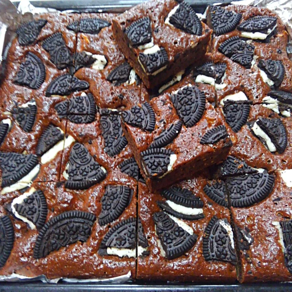 Snapdishの料理写真:オレオブラウニー再び🍪oreo brownies again|うたかた。さん