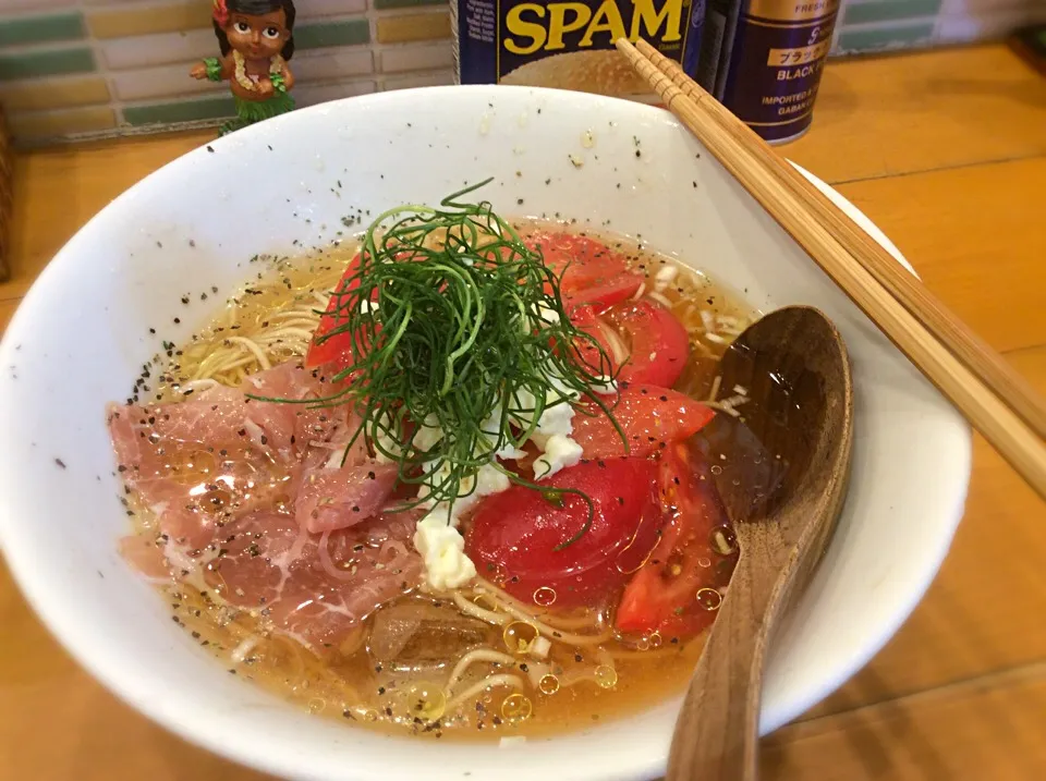 Snapdishの料理写真:池袋の夏が来た〜😻「イタリア風フルル冷やしSOBA」🍜🇭🇺|アライさんさん