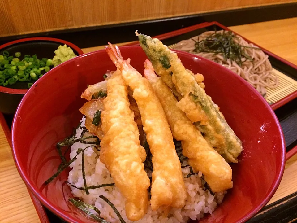 天丼ざるそばセットじゃけん‼︎|まぁちさん