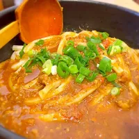 Snapdishの料理写真:スパイシーカレーうどん(冷やし)|naoko shimoshimbaraさん