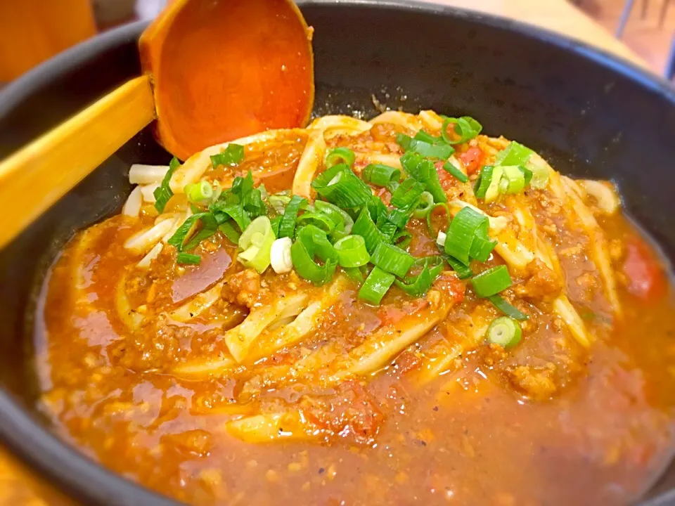 Snapdishの料理写真:スパイシーカレーうどん(冷やし)|naoko shimoshimbaraさん