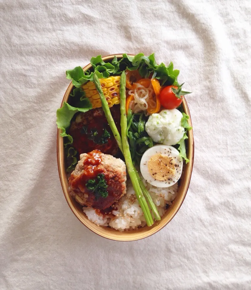 Snapdishの料理写真:ハンバーグ弁当|ポペさん