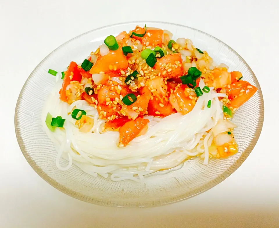 あいさんの料理 さっぱりトマトダレがけ冷ややっこ|薔薇の食堂さん