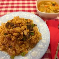 Chicken rice & Minestrone soup|Tomokoさん