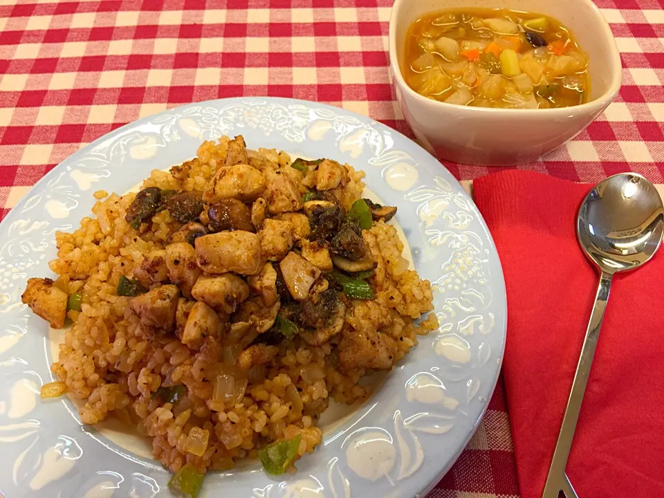 Chicken rice & Minestrone soup|Tomokoさん